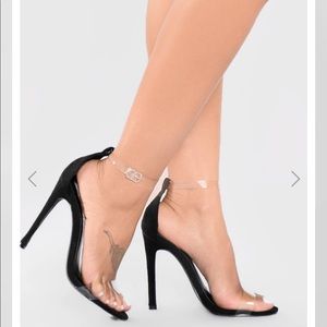 Black Clear Strap Shoes